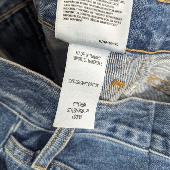 Agolde Cooper Cargo Utility Regulation Organic Cotton Blue Denim Jeans Size 23 - Picture 11 of 14